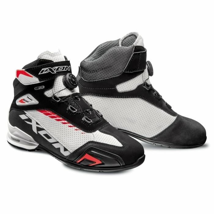 Chaussures moto Ixon bull vented - noir/blanc/rouge - 47