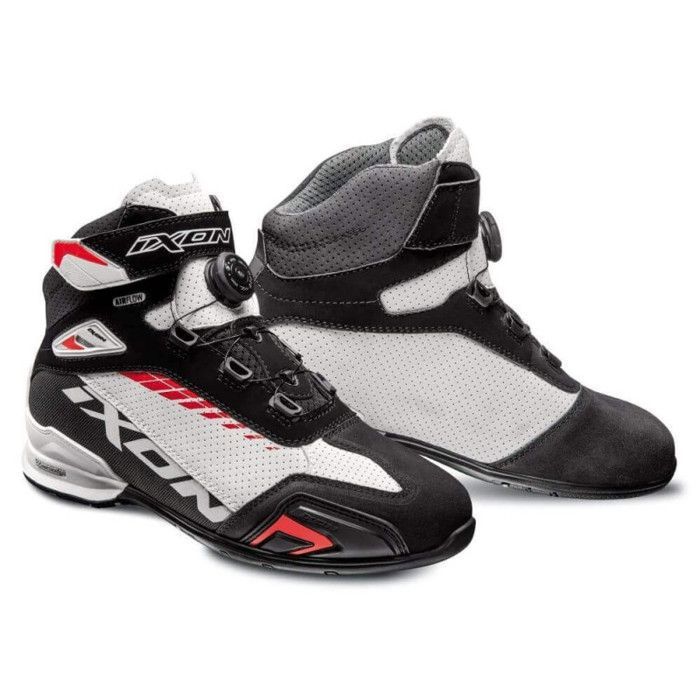 Chaussures moto Ixon bull vented noir blanc rouge 47