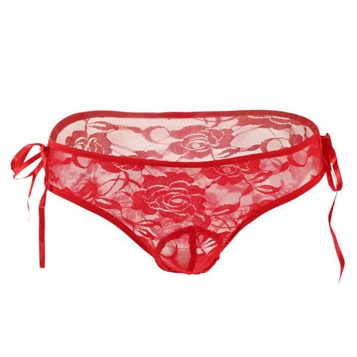 Slip de sous vetement sexy pour homme Slip en corde sur le cote en dentelle n68565 Rouge Cdiscount Pret a Porter