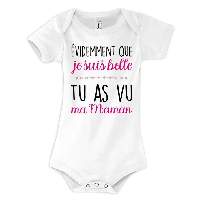 Body b b Belle comme Maman Blanc Cdiscount Pr t Porter