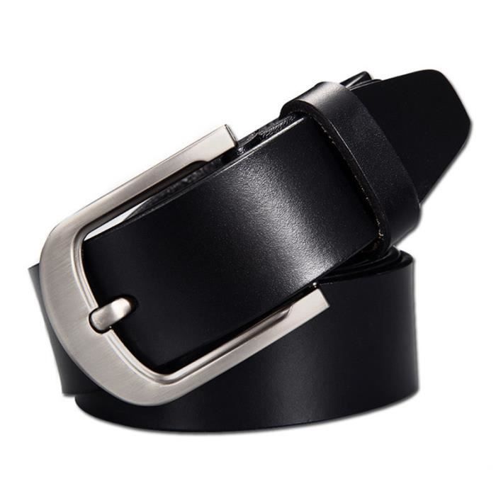 Ceinture Homme, Marque de Luxe, Couleur Unie, Boucle Ardillon, Vintage