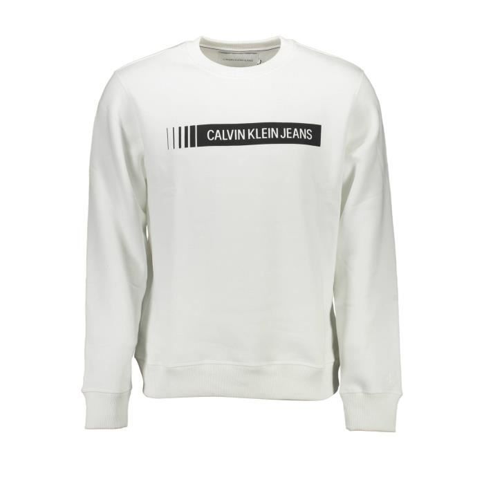 CALVIN KLEIN Pull molleton Homme Blanc Textile SF9732 Blanc