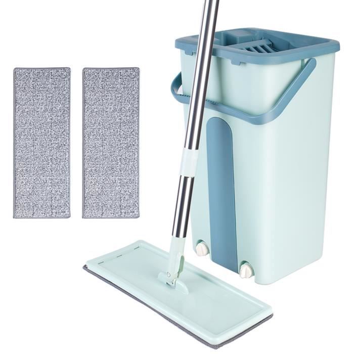 Balai Poussoir 2 En 1 - Balai Et Serpillère Manuel - Sans électricité - Léger Et Portable - Pour Sols Et Tapis
