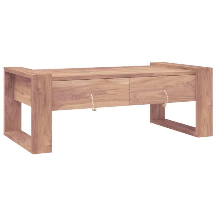Table basse en bois de teck massif - OMABETA - Rectangulaire - 110 x 60 x 40 cm - Meuble haut de gamme