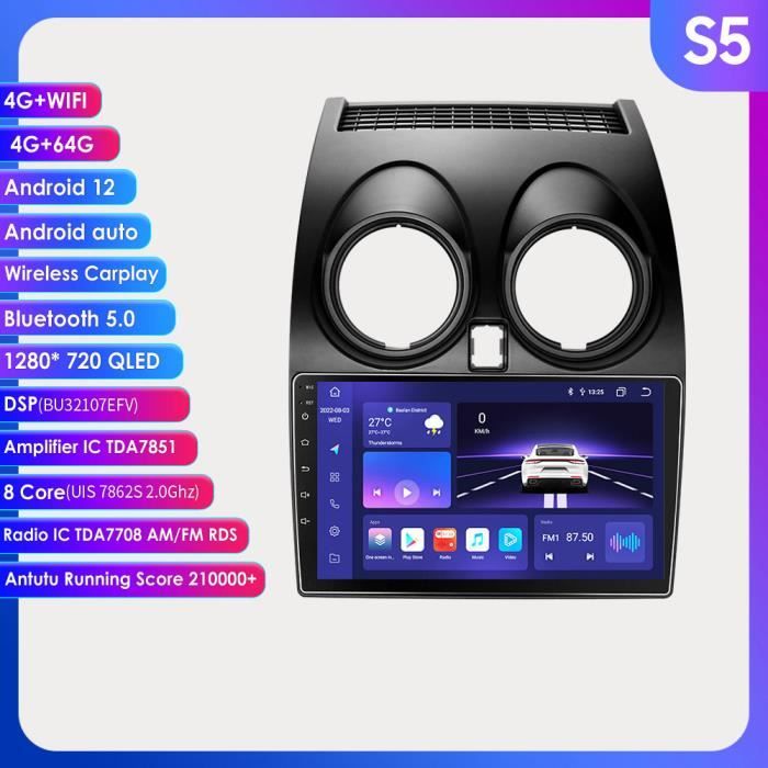 4G+64G Autoradio 2Din Android 12 pour Nissan Qashqai J10 2006-2013 lecteur multimédia Carplay Audio stéréo WIFI Bluetooth DSP FM