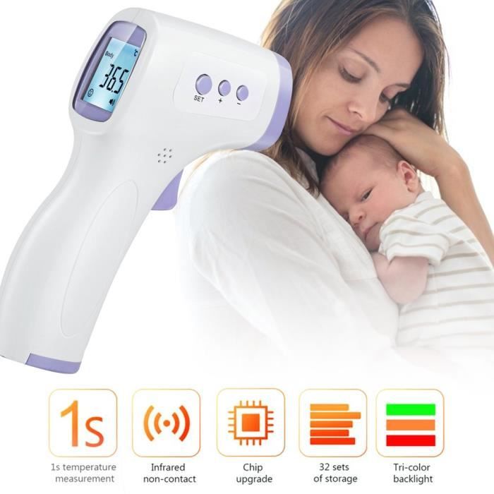 Thermomètre Frontal Infrarouge Sans Contact - Digital, Pour Bébé Et Adulte, Neuf