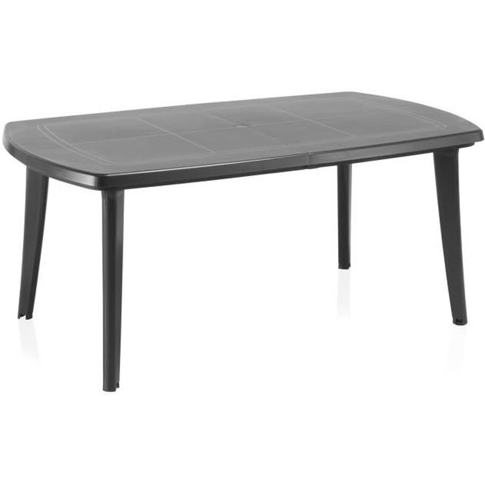 Table de Jardin extensible 6-10 places coloris anthracite - Longueur