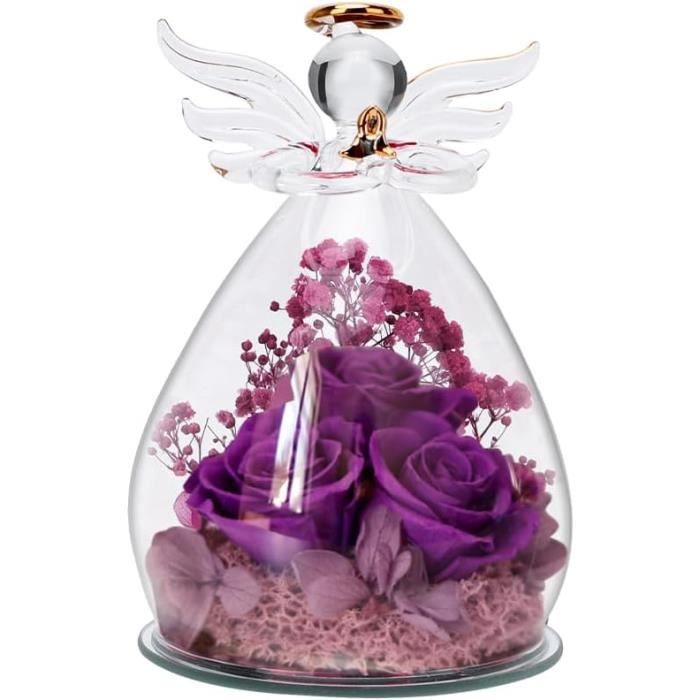 Rose éTernelle Fleur De Rose éternelle Rouge-Blanc-Noir Dans Le Dôme En Verre Avec Des Cadeaux