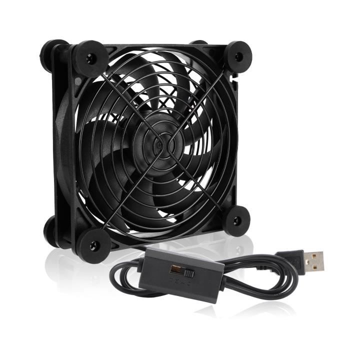 Ventilateur de Routeur DIY PC Refroidisseur TV Box Refroidissement Silencieux DC 5V USB Alimentation 120Mm Ventilateur avec Vis