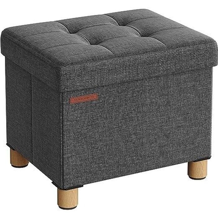 SONGICS Petit Tabouret de Rangeent Pliable, Repose-Pieds, Pouf, PU, 31 x 41 x 31 c, Capacité SONGICS Petit Tabouret de Rangeent Pliable, Repose-Pieds, Pouf, PU, 31 x 41 x 31 c, Capacité