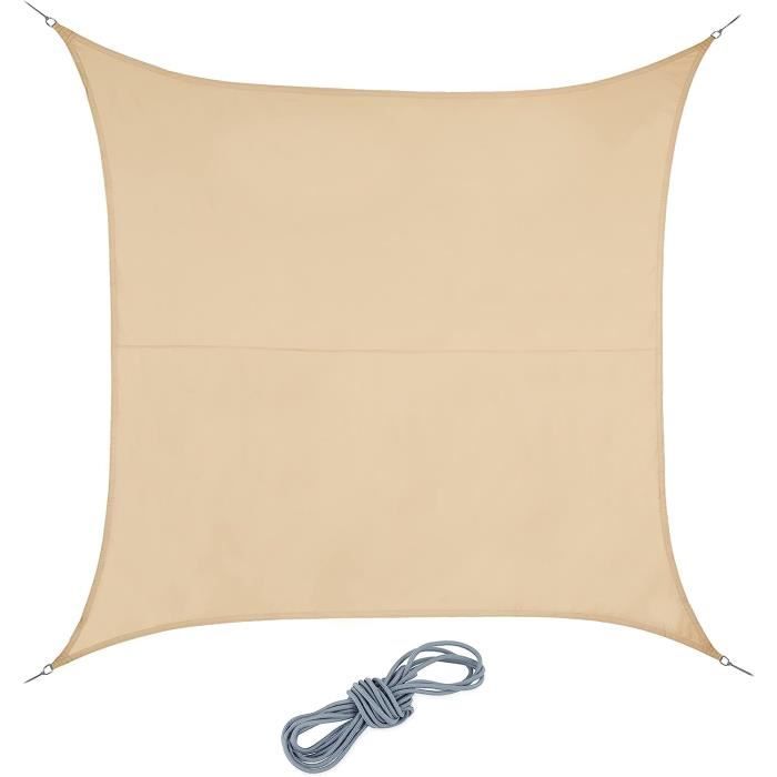 Voile D'ombrage Imperméable - Velway - Taupe Rectangulaire 3x3