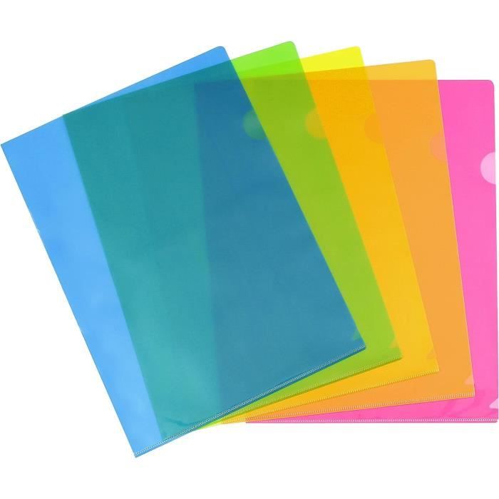 VIQUEL Eckhüllen A4 Rainbow Pastell - 10 Stück Polypropylen Hüllen 13/100 Stärke