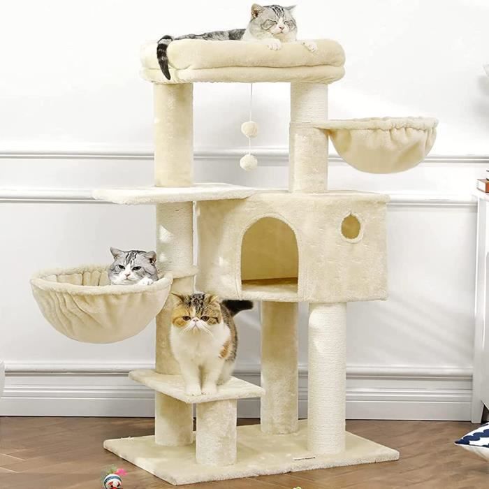 MSmask Arbre à Chat avec Troncs Extra épais - 120 cm - avec Grande ...