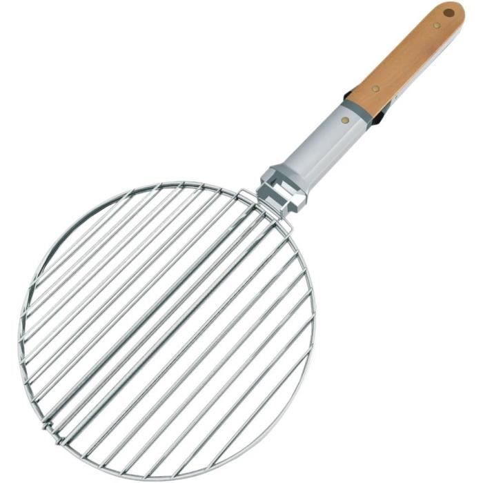 AC-Déco Double Grille Barbecue Ronde D 50 X H 75 Cm - Métal Chromé Robuste