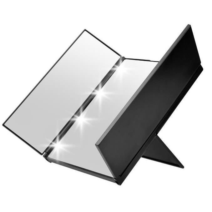 Miroir De Maquillage LED Rechargeable - 3 Lumières Réglables, Portable, Mémoire, HD, Parfait Voyage Et Maison