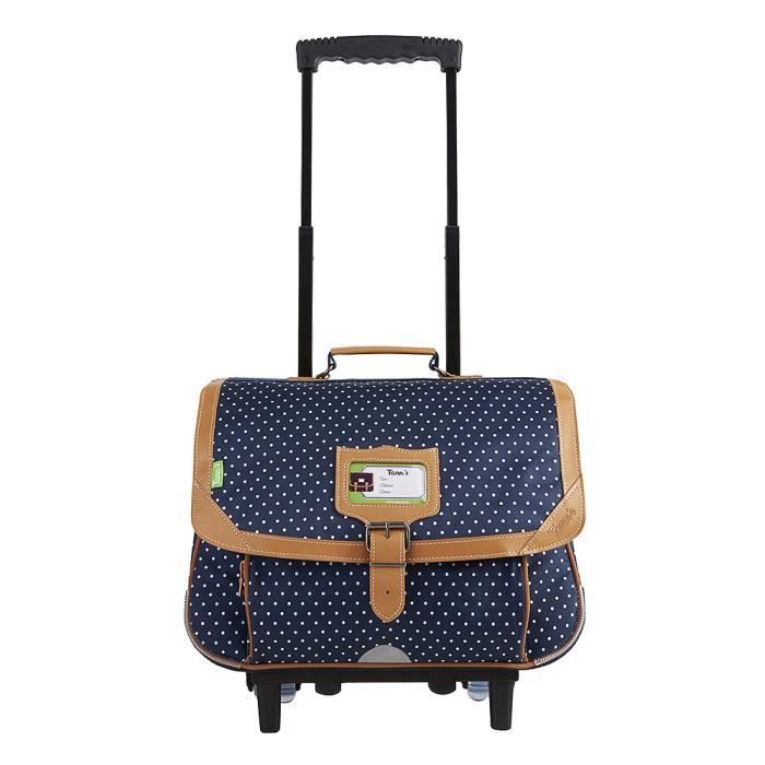 Cartable Trolley 38 cm Tann s Pois Indigo Indigo Cdiscount