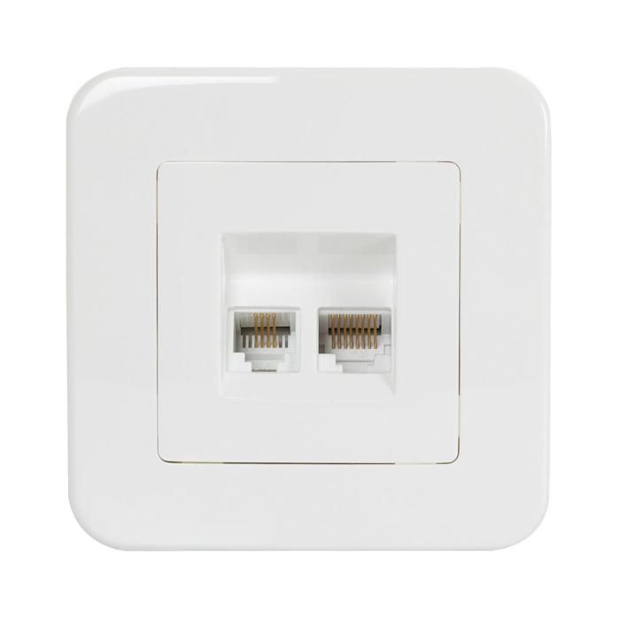 TECHBREY Prise RJ45 Internet+ RJ11 Téléphone Classic Blanc
