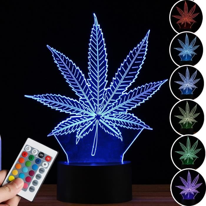 Veilleuse 3D Sonic LED Avec Télécommande - 16 Couleurs Et Variateur - USB - Multicolore