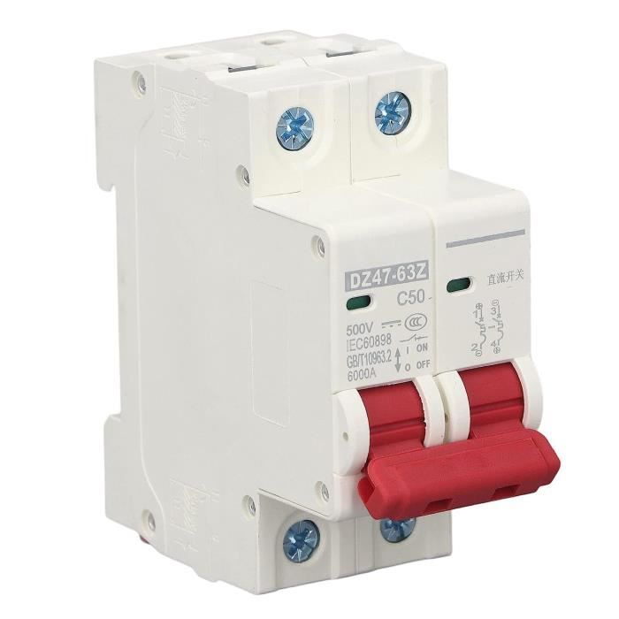 Dc 500V 16A Disjoncteur, Panneaux Solaires Mcb 2P Système Photovoltaïque Protection Contre Les