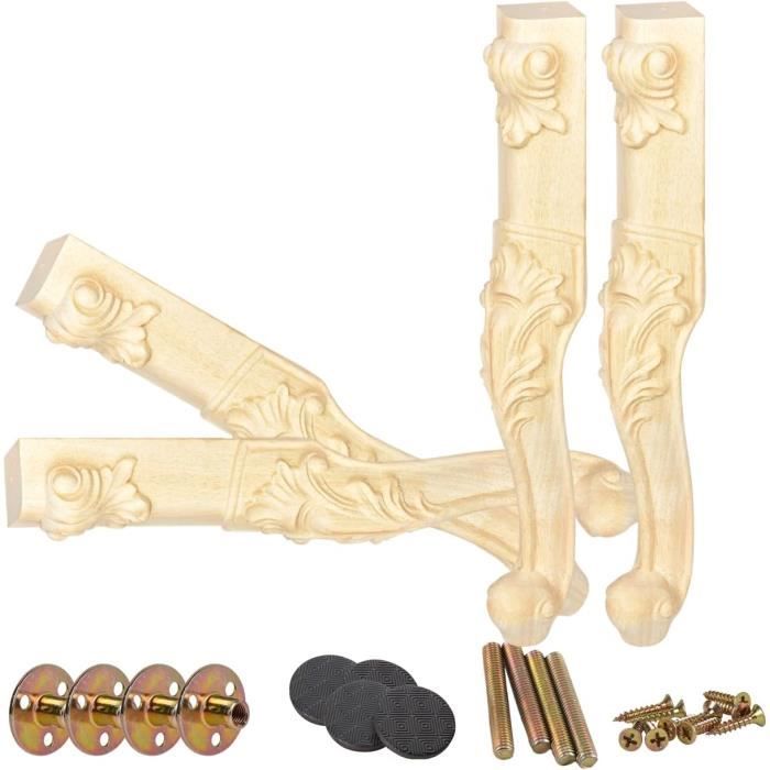 Lot De 2 Appliques En Bois Sculpté Pour Meubles - Décorations Vintage Pour Armoires, Portes Et Miroirs - 1