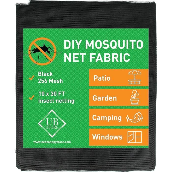 Filet Moustiquaire Noir 2,4 M X 6 M – Anti-insectes, Anti-oiseaux, Protection Jardin, Terrasse Et Fenêtres