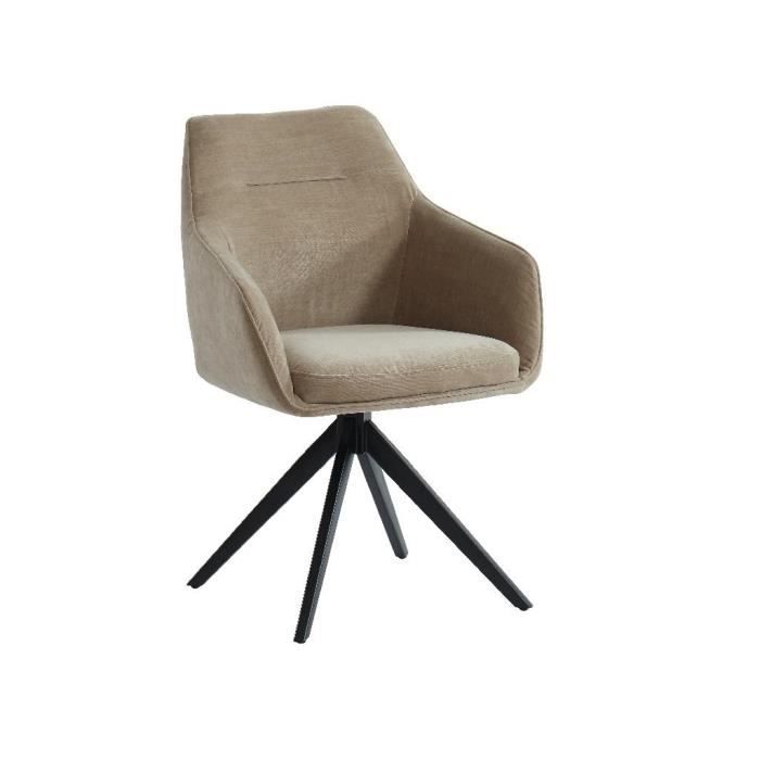 chaise muse - avec accoudoirs - tissu - beige - vente-unique - contemporain - design - intérieur