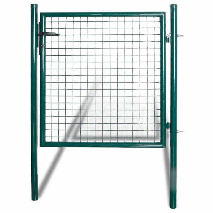 vidaXL Portail de clôture à une porte 100x100 cm en acier thermolaqué 142030