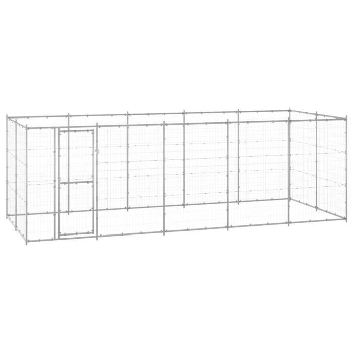 vidaXL Chenil 12 1 m² Galvanisé