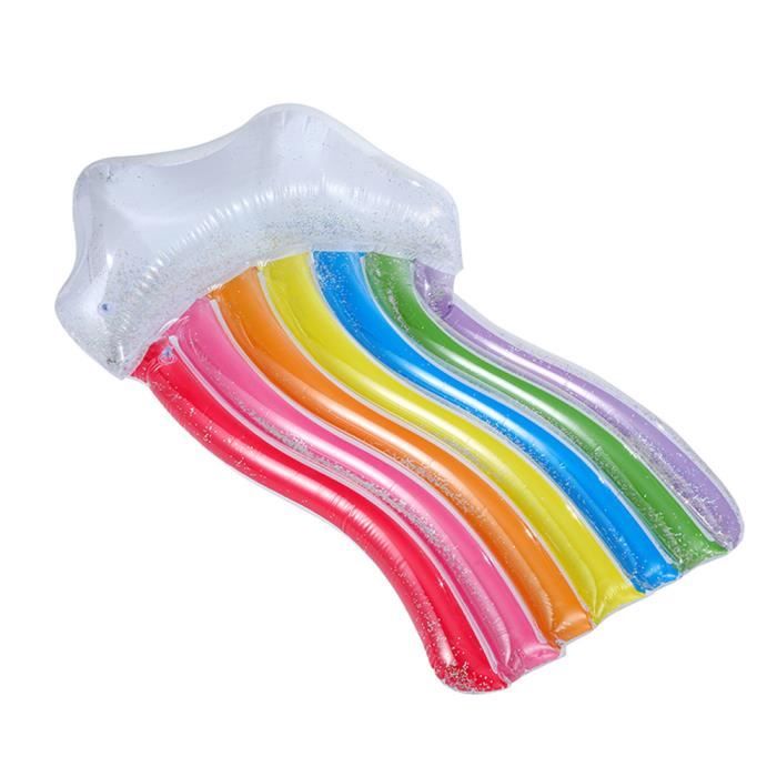 Bouée Natation Pailletée Arc-en-Ciel – 75 Cm Diam. Ext. – Adulte >16 Ans, Max 75 Kg – Scintillante
