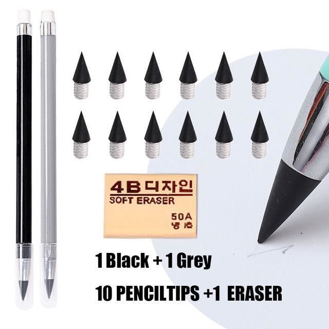 CRAYON GRAPHITE,Set I2101Crayon effaçable éternel 2 + 11 pièces