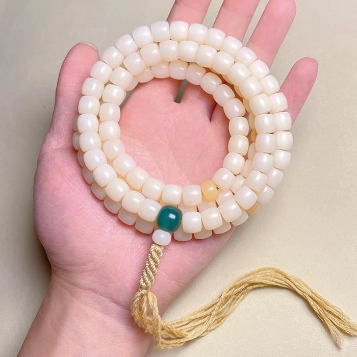 Collier Mala En Perles De Jade Naturel - Longueur 80 Cm - Neuf - Pierre Naturelle Pour Méditation Ou Bijou