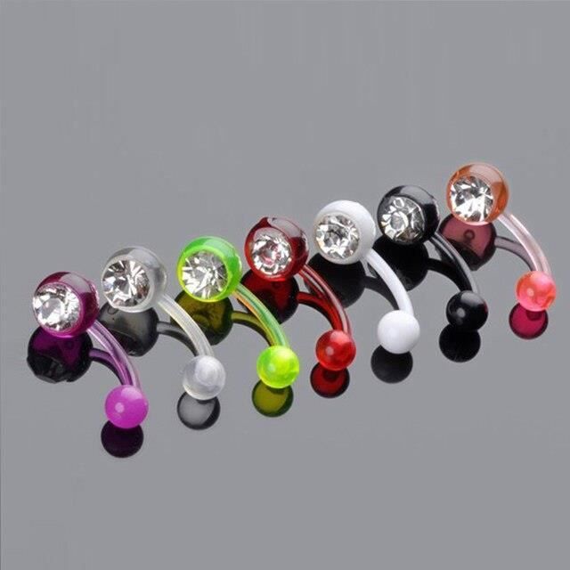5 Anneaux De Nombril En Acier Inoxydable 316L - Barbells Avec CZ - Épaisseur 1.6mm