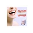 Silicone Dentier Haut Et Bas Sourire Parfait Dentier, pour Homme Et Femme Amovible Naturel Fausse Dents Provisoire Facette,2 Pairs-1
