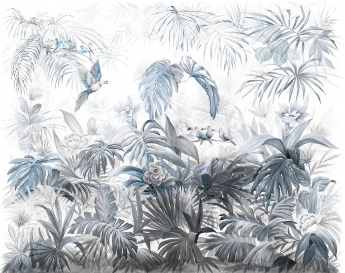 Papier Peint Panoramique 3D Fond de canapé de paysage de plantes ...