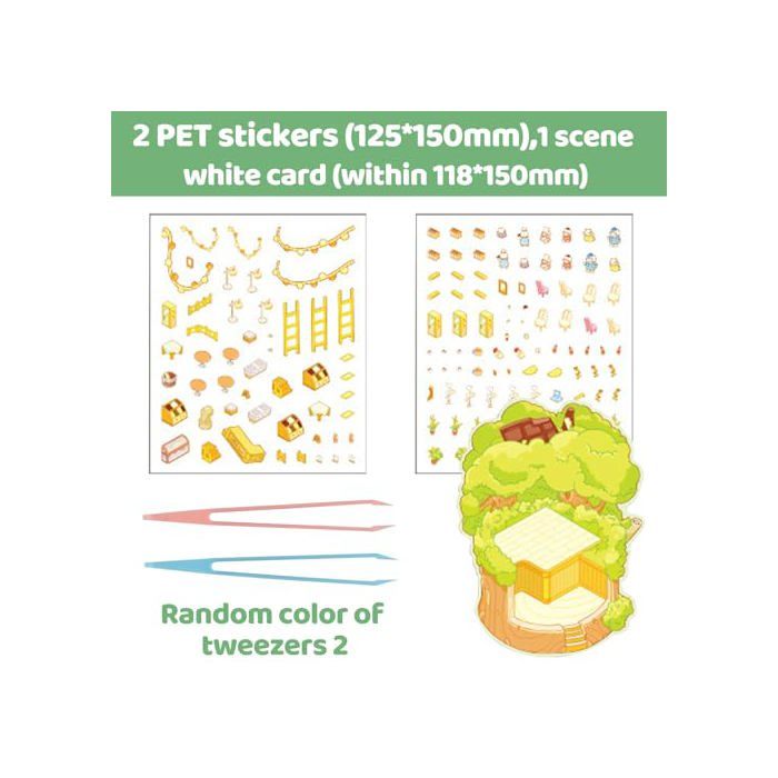 Fabrique A Stickers 3d 4 Sets DIY 3D Autocollant Scène, DIY Amusants
