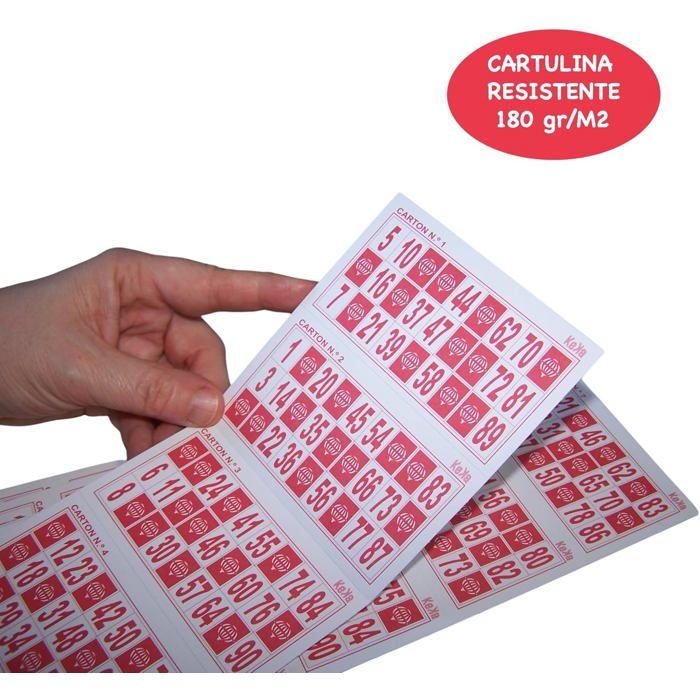 600 Cartons De Bingo 90 Boules – 116 X 52 Mm – Carton 180 G – Série Complète Numérotée – Couleur Bleue – Pour Associations