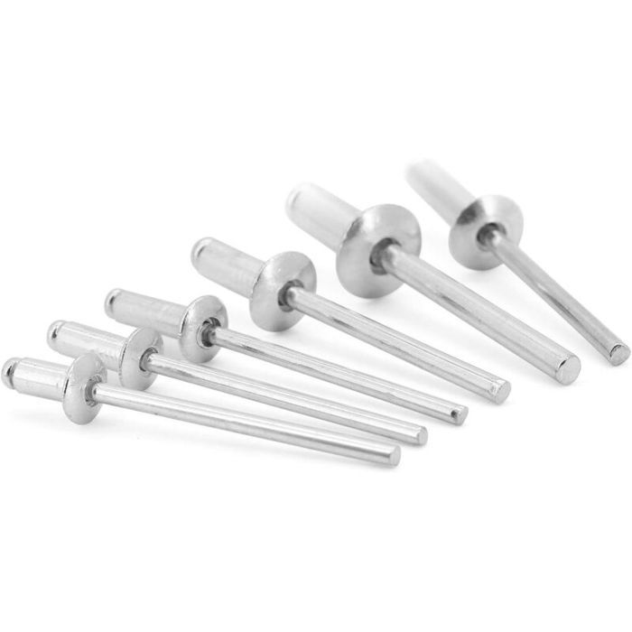 200 Rivets Aveugles En Aluminium 4,8 X 18 Mm – Tête Large, Haute Sécurité, DOJA