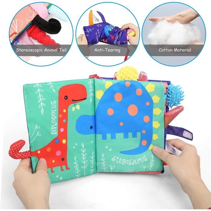 Livre en Tissu Livre sensoriel Bebe interactif Jouets éducatifs pour  Nouveau-né Cadeau Parfait pour Les garçons Filles 0-24 Mois - Cdiscount