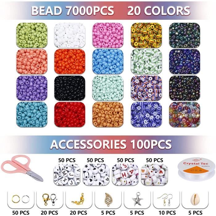 Elekin Perles Enfant, 550+pcs Perles pour Bracelet, Kit Perles