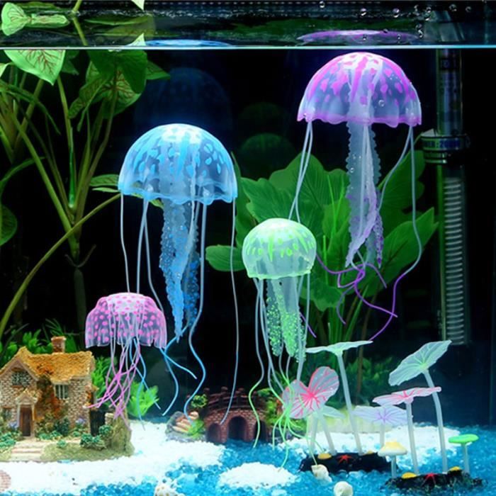 Poisson Artificiel D'aquarium, Ornements D'aménagement Paysager De  Réservoir De Poissons De Méduse De Simulation Lumineuse - Temu France