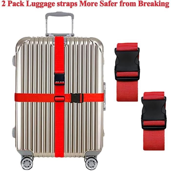Lot De 2 Sangles Réglables Avec Boucle À Dégagement Rapide Pour Valises ...