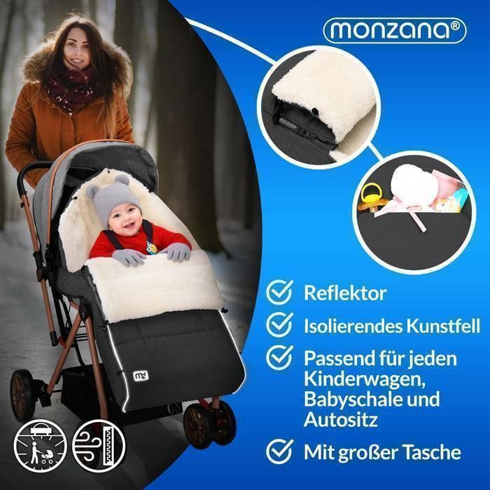 Chancelière Universelle Hiver Pour Poussette Et Siège Auto - Imperméable Coupe-vent - Taille 86x40 Cm - Polaire Douce 0-24 Mois