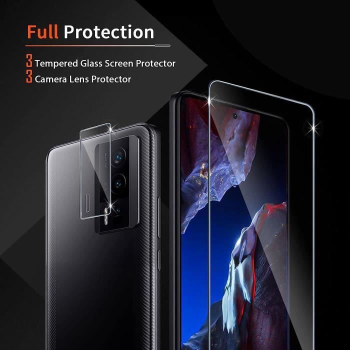Verre Trempé pour Xiaomi Poco X5 Pro 5G 6.67, 3 Pièces Film Protection  écran et 3 Pièces Caméra Arrière Protecteur, Anti-Rayures - Cdiscount  Téléphonie