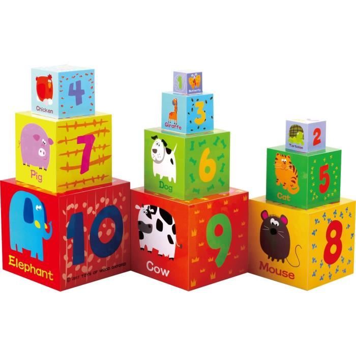 Cube Emboitable Cubes emboitables en bois - Pyramide Cubes a empiler Bebe pour ...