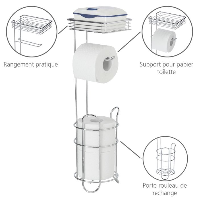 EJ.life Porte-papier Toilette Avec étagère Porte-papier Toilette Avec Distributeur De Lingettes
