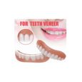 Silicone Dentier Haut Et Bas Sourire Parfait Dentier, pour Homme Et Femme Amovible Naturel Fausse Dents Provisoire Facette,2 Pairs-2