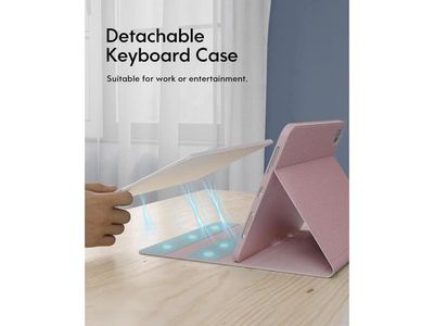 Étui Clavier Amovible Pour IPad Air 11 (2024/2022/2020) – Protection Intelligente 2 En 1, Clavier Bluetooth Et Porte-stylo – Rose - 10