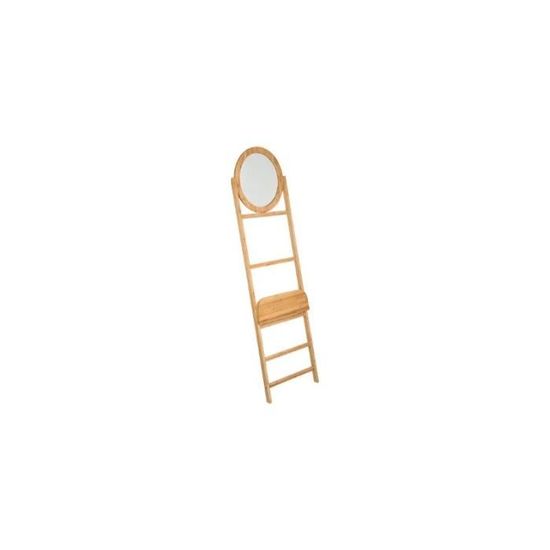 Porte Serviette Echelle Avec Miroir 49 X 19 4 X 174 Cm Bambou
