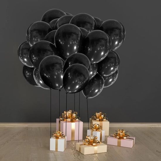Ballons Noir - 100 Pièces 30 Cm - 12 Pouces Ballon En Latex Premium Pour  Hélium, Décoration De Ballon Noir Pour Anniversaire [H1348]