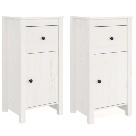 Buffet vidaXL Buffets 2 pcs blanc 40x35x80 cm bois massif de pin813742